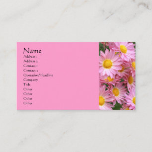 Pink Daisies Flower Photography Business Card