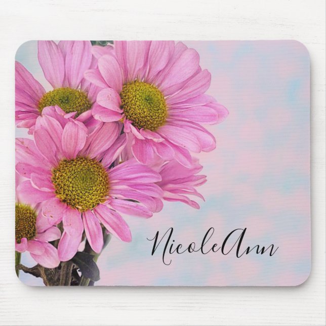 Pink Daisies Mouse Pad (Front)