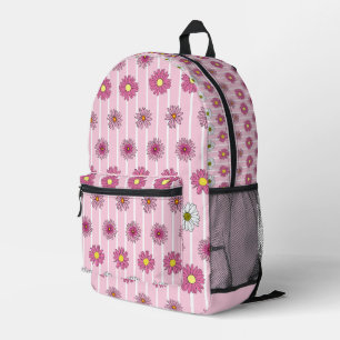 Pink Daisies  Printed Backpack