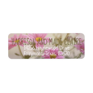 Pink Daisies Return Address Labels Romantic