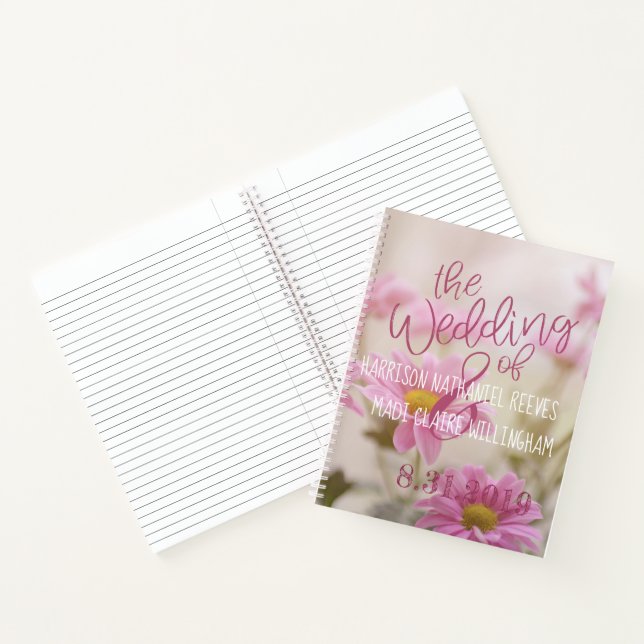 Pink Daisies Spiral Notebook Romantic Flowers (Inside)