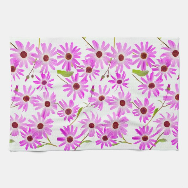 Pink Daisies Tea Towel (Horizontal)