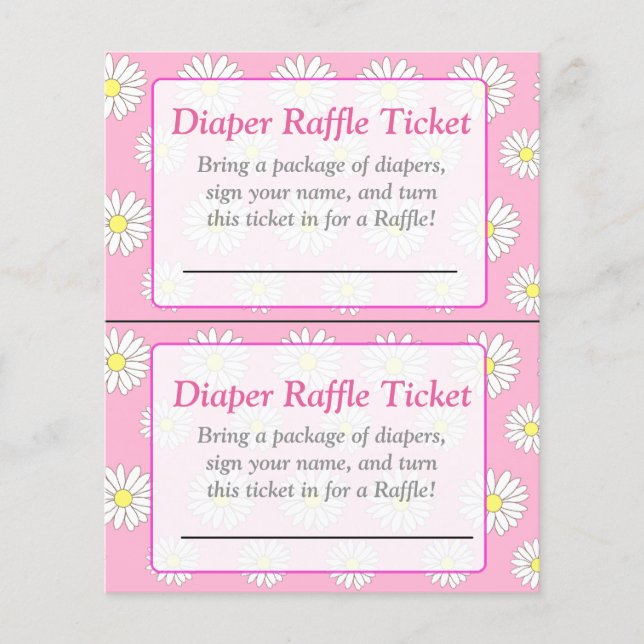 Pink Daisies Themed baby shower games Flyer (Front)
