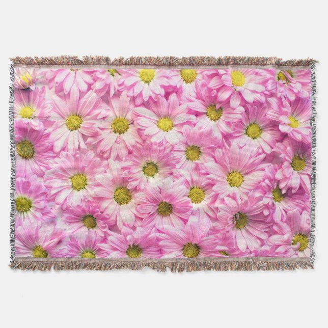 Pink Daisies Throw Blanket (Front)