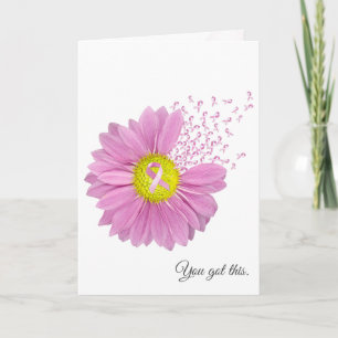 Pink Daisy and Ribbon Thinking of You  Card
