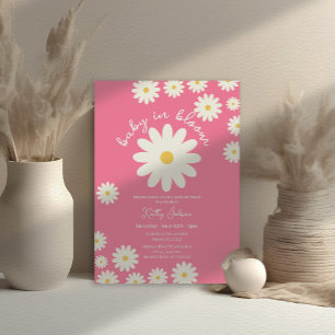 Pink Daisy Baby in Bloom Baby Shower Invitation