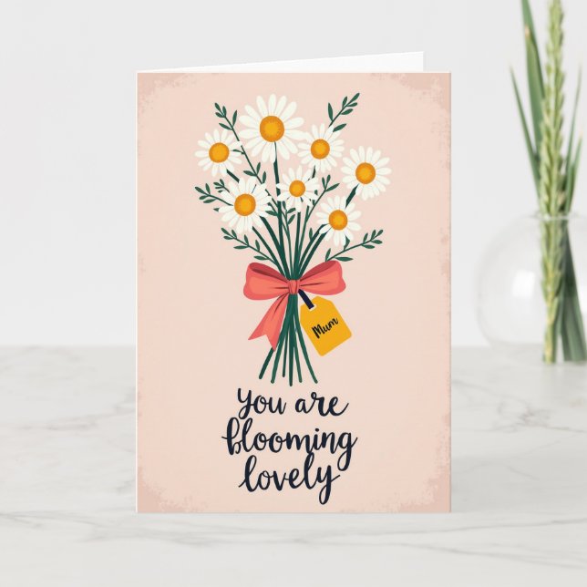 Pink Daisy Birthday Card (Front)