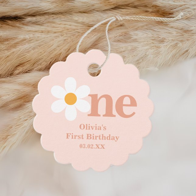 Pink Daisy Birthday Party Favour Tags (Creator Uploaded)