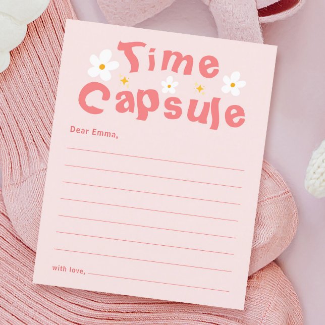 Pink Daisy Birthday Party Time Capsule Game Card (Creator Uploaded)