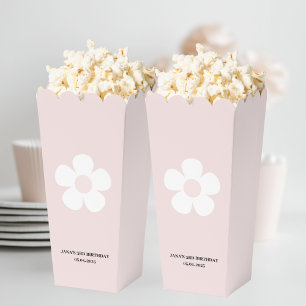 Pink Daisy Birthday Popcorn Favour Box