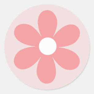 pink daisy boho floral birthday classic round sticker
