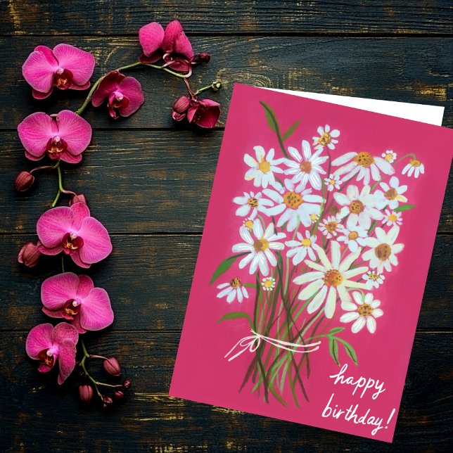 Pink Daisy Bouquet Customize it! HAPPY BIRTHDAY Card (Pink Daisy Bouquet Customize it! HAPPY BIRTHDAY Card
)