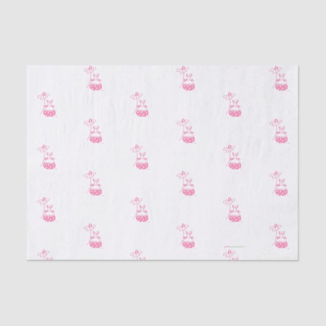 Pink Daisy Bunny   Tissue Paper (Front)