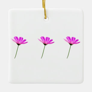 Pink Daisy  Ceramic Ornament