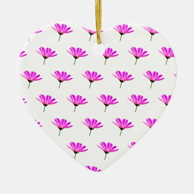 Pink Daisy   Ceramic Ornament (Front)