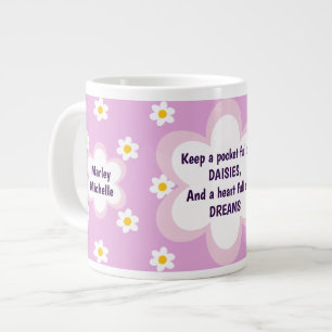 Pink Daisy-chain 20 oz Large Coffee Mug