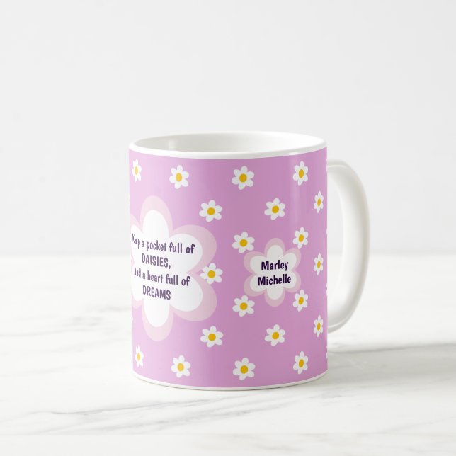 Pink Daisy-chain Classic Coffee Mug (Front Right)