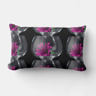 Pink Daisy Closeup In A Wine Glass Lumbar Cushion