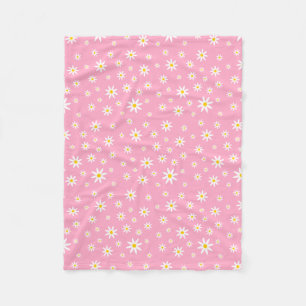 Pink Daisy Fleece Blanket