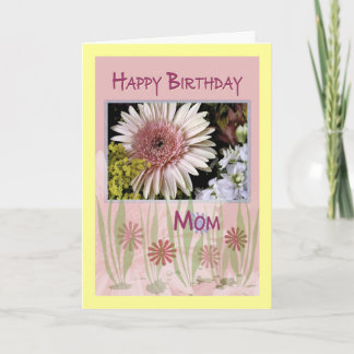 Pink Daisy Floral Bouquet, Mum, Birthday Card
