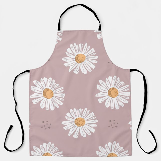 Pink Daisy: Floral Repeat Pattern. Apron (Front)