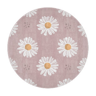 Pink Daisy: Floral Repeat Pattern. Cutting Board