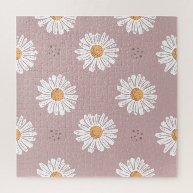 Pink Daisy: Floral Repeat Pattern. Jigsaw Puzzle (Vertical)