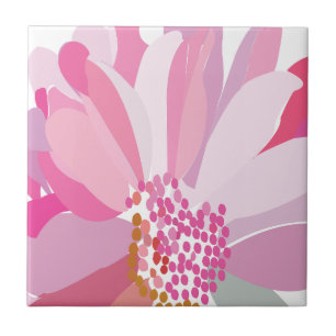 Pink Daisy Flower    Ceramic Tile