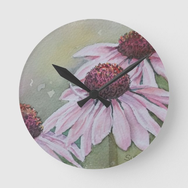 PINK DAISY FLOWER CLOCK (Front)