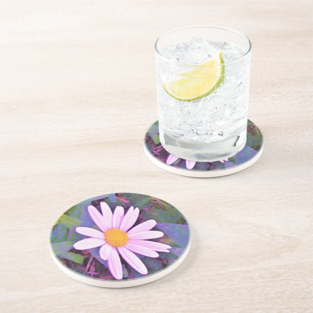 Pink Daisy Flower Coaster (Side)