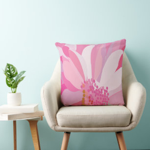 Pink Daisy Flower  Cushion