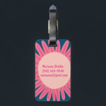 Pink Daisy Flower CUSTOMIZED INITIALS Luggage Tag<br><div class="desc">Get ready for your vacation with this cheerful luggage tag - you can add your contact details to the other side or select a single sided design. Hand drawn design by me for you! Change the colour or font of the lettering as you like. Check my shop for more patterns...</div>