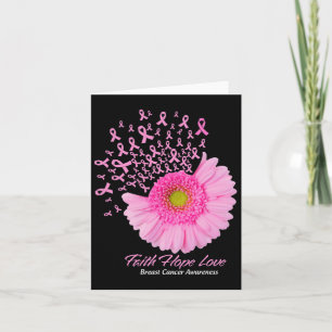 Pink Daisy Flower Faith Hope Love Breast Cancer Aw Card
