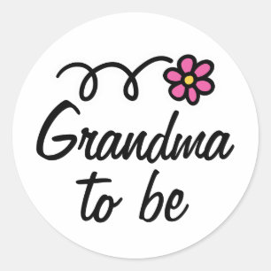 Pink daisy flower grandma to be sticker