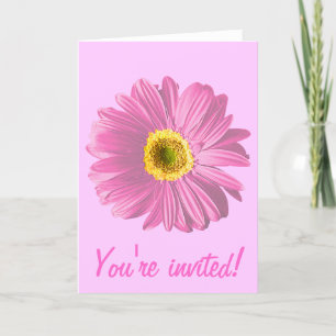 Pink Daisy Flower Invitation Or Custom