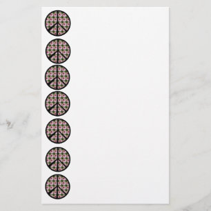 Pink Daisy Flower Peace Sign Stationery