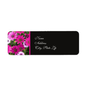 Pink Daisy Flower Return Address Label