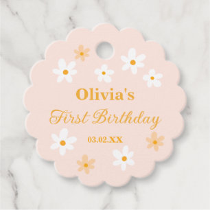Pink daisy Flower Spring Blossom Girl Birthday Favour Tags