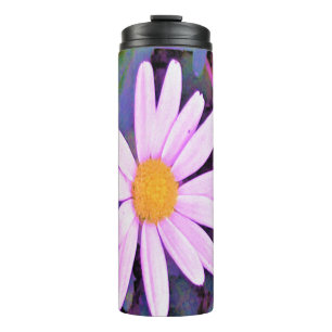 Pink Daisy Flower Thermal Tumbler