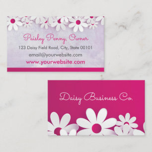 Pink Daisy Flowers Business Card