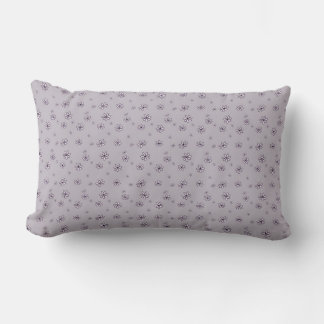 Pink Daisy Flowers Floral on Lavender Print Lumbar Cushion