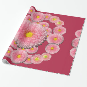 Pink Daisy Flowers  Wrapping Paper