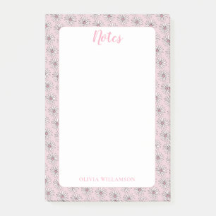 Pink Daisy Girly Floral To Do Notes