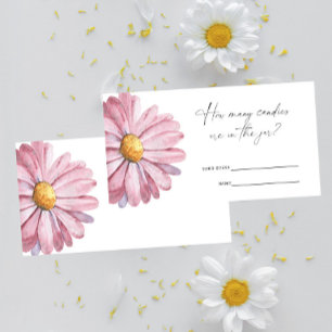 Pink Daisy - Guess how many candies game Enclosure Card