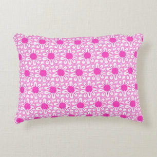 Pink Daisy Illustration Decorative Cushion
