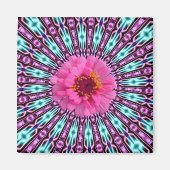 Pink Daisy in Crystal Light Magnet (Front)