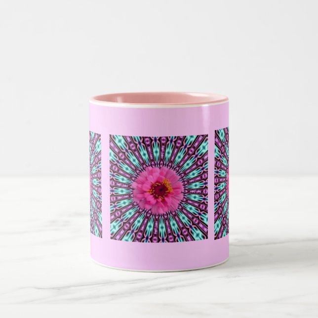 Pink Daisy in Crystal Light Mug (Center)