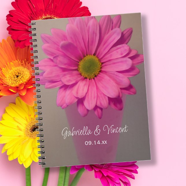Pink Daisy in Vase Wedding Notebook (Creator Uploaded)