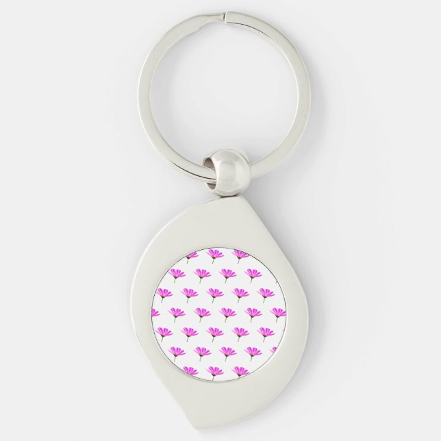 Pink Daisy   Key Ring (Front)