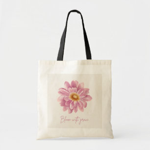 Pink Daisy Minimalist Tote Bag - Aesthetic Flower